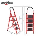 4 steps portable indoor folding aluminum stairs