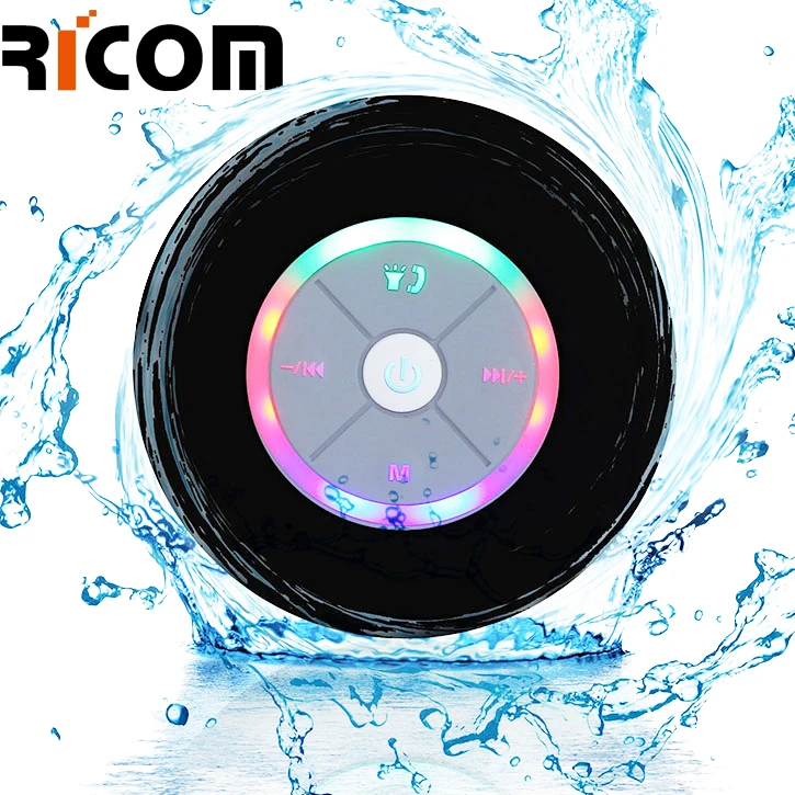 New design LED sucker bluetooth shower speaker, waterproof bluetooth speaker with LED light - ANKUX.COM