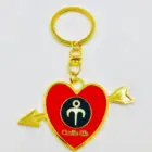 custom peach heart shape keychain printing lovers name keychains arrow shape key chains