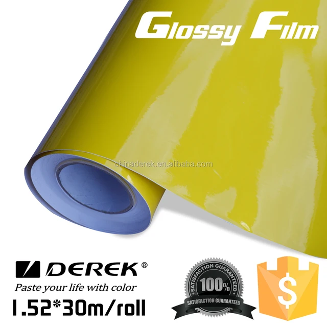 glossy yellow,奔驰glb220 hot sale pvc glossy yellow protection car sticker for car vinyl