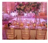 Stainless steel frame mirrored rectangle dining crystal wedding table for wedding event