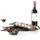 The whole case wholesale 14.9" x 5.9"x 1.1" Inch Melamine Plastic long Shape Meatballs Plate for BBQ Restaurant
