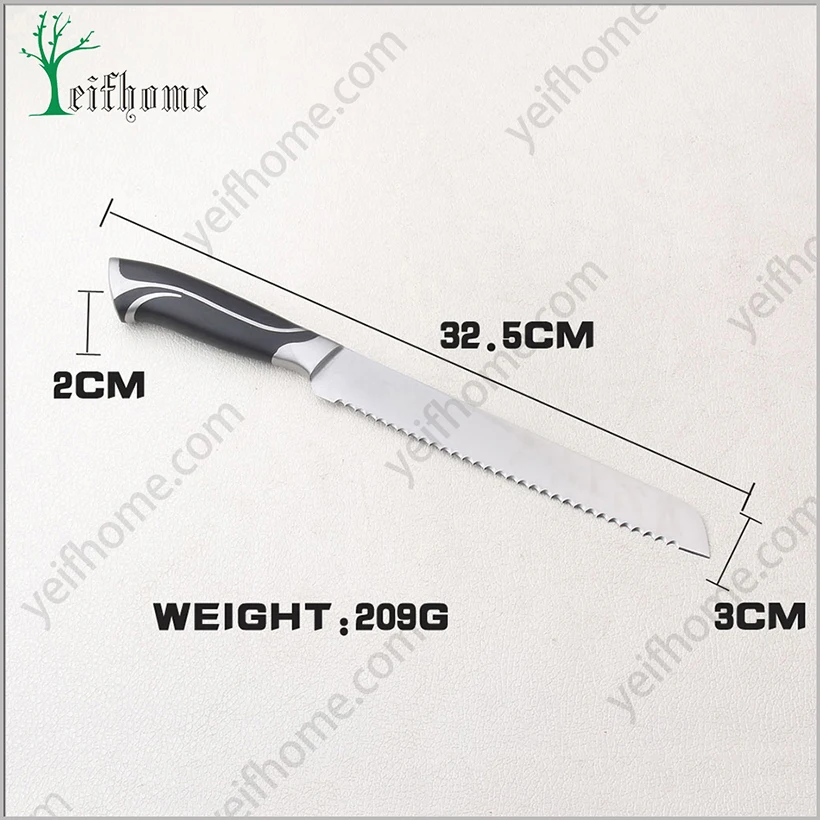 Hot sell beauty pattern coating stainless steel bread knife