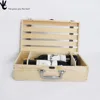Logo customized special bar lid beer carrier pine wood wine box with hinges