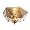 home illumination flush mount pendant modern glass ceiling light brass