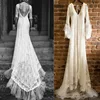 Exquisite Lace Wedding Dress V Shape Lace Neckline Wedding Gown Ivory A-line Bridal Gown Backless Chiffon Wedding Dress