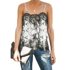 Black Adjustable Lace Stitching Cami Sleeveless Blouse Casual Tank Top