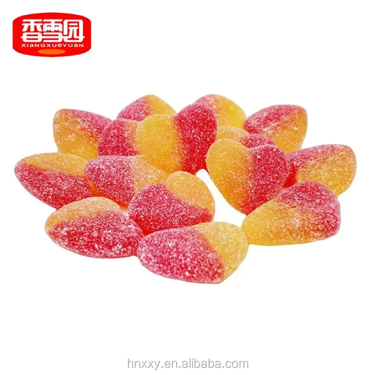 fruity heart-shaped sugar coated gummy candy