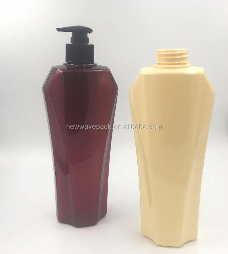 500ml pet plastic special curve shape shampoo bottle