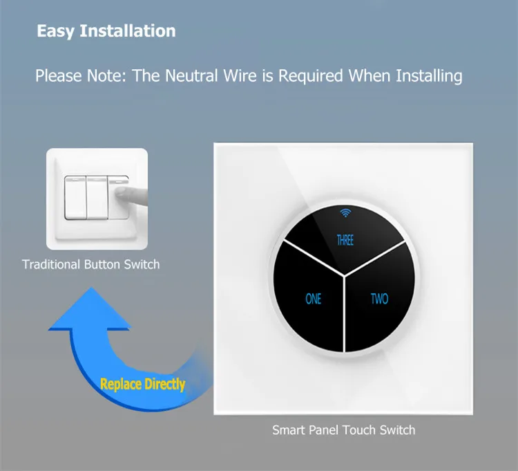 Mobile Phone APP WIFI Control Lighting Wall Switch