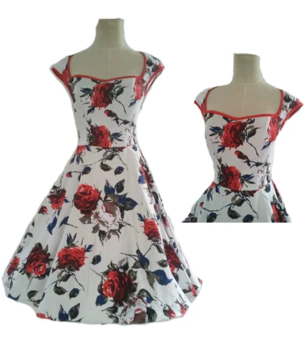 apparel walson wholesale new design cotton Polka Dot Bandage halter 1950s vintage dress 4599-3