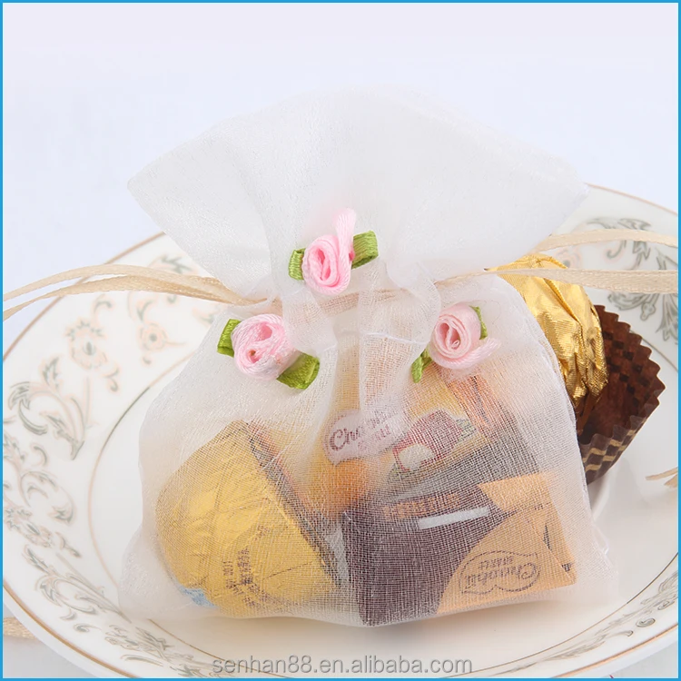hot selling custom organza drawstring pouches gift bag