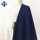 In stock polyester viscose acrylic tweed plaid garment fabric