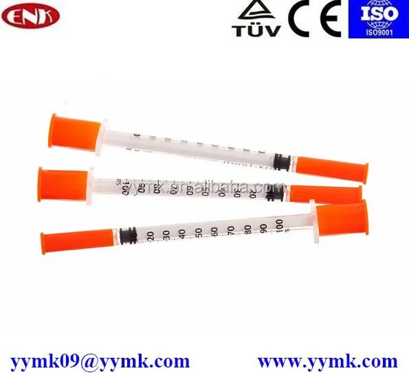 0.5cc/ml 29 de acero inoxidable de calibre jeringa agujas para inyección de insulina