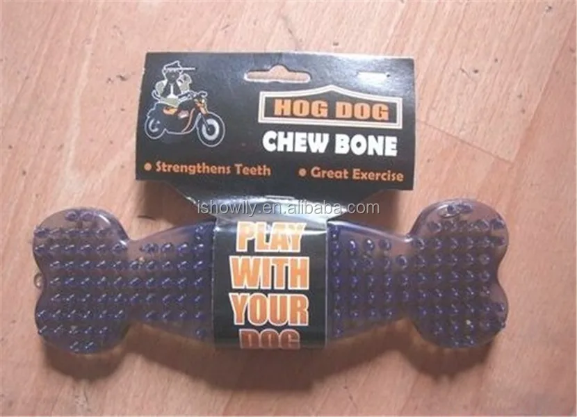 pet bone tpr toy / hog dog chew bone toy / dog dental chew toys