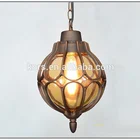European Outdoor Hanging Light Ball Led Garden Glass Decorative Aluminum Antique Pendant Lighting