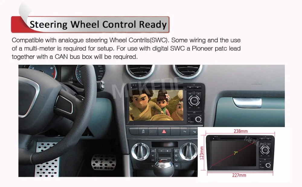 Discount Free shipping 2 DIN Car dvd player radio for AUDI A3 S3 RS3 2002-2012 with Car GPS navigation multimedia camera DVR 1080P MIC A3 7