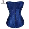 White Polka Dot Corset Over Bust Boned Plus Size 6XL Satin Ruffle Lace Up Corsets For Women