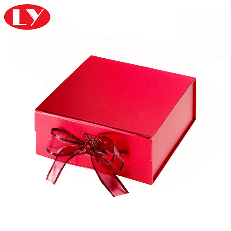 pink/red foldable paper box for gift packaging with custom logo
