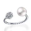 New design pearl jewelry ring mountings 14K white gold open ring