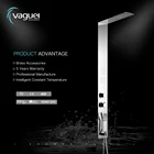 Bathroom stainless steel rainfall showerhead massage thermostatic smart shower panel