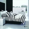 Black and white stripe design double 3D thread count bed sheets