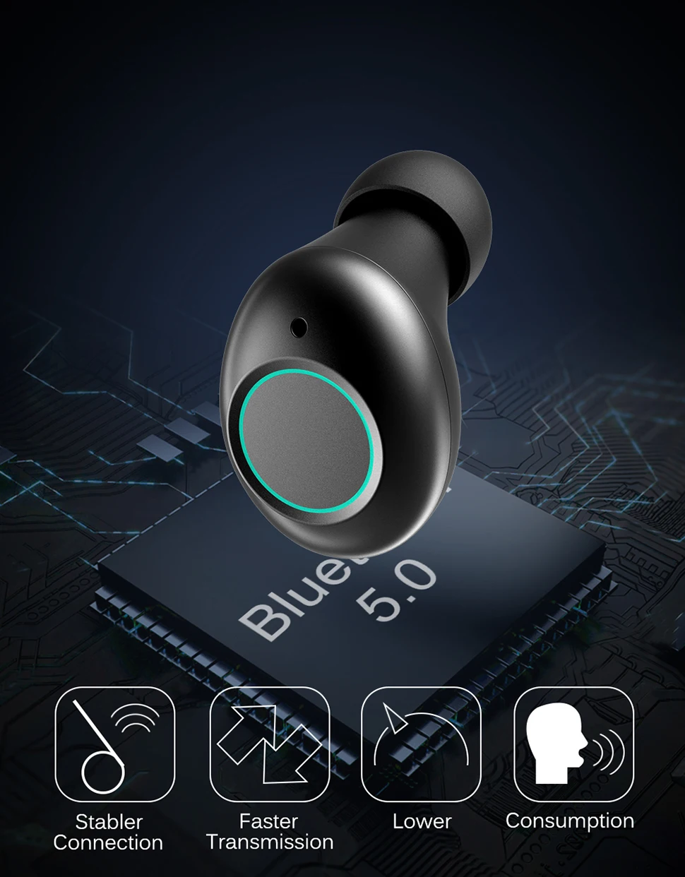 Wireless Dual Driver Earphone Bluetooth Sport Tws Earbuds Boat Earphones Headset Silent Disco TV Headphone - ANKUX.COM