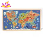 Kids Super-quality education map puzzle,Learn part of world map 3d wooden puzzle,Cheap Wooden assembling puzzle toy W14C138