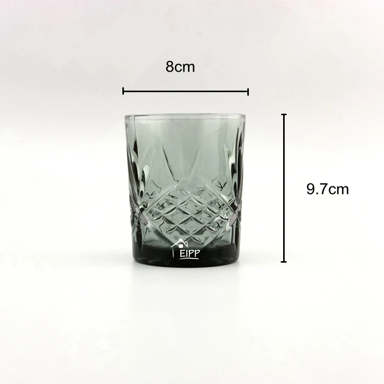 wholesale embossed wine tumbler glass drinkware solid color mugs