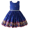 Elegant Blue Fancy Girls Cartoon Doll Characters Sleeveless Kids Summer Party Casual Dress