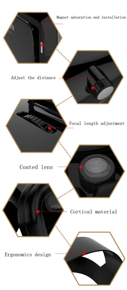 Shinecon VR Virtual Reality 3D Glasses Headset Oculus Rift Helmet Video for 3.5'-6.0' Smartphone Google Cardboard DK2 + Gamepad
