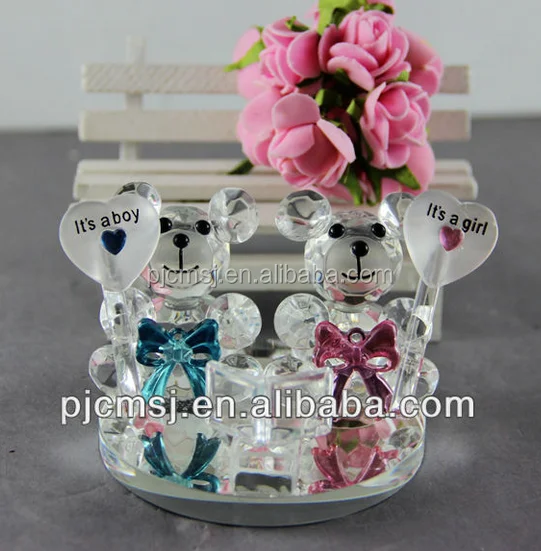 beautiful crystal bears figurine for wedding gift and decoration