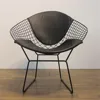 paint iron frame anti-rust Garden dining diamond wire arm chair with pad