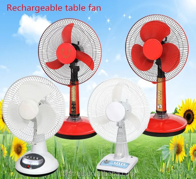 12 14inch Battery Emergency Acdc Electric Rechargeable 12v Dc Table Fan With Led Bulbs Buy