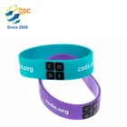 Custom debossed wide wristband champion silicone bracelet with color filled