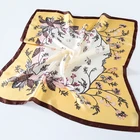 Square neck floral print chiffon wholesale hand made stitched scarf fancy scarf