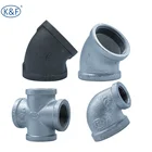 Black and Galvanized Malleable Ductile Cast Iron Pipe Fittings 45 Degree Elbow