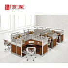 6 People Half Glass Partition ISO Standard Workstation (FOH-32-06)