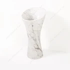 Natural Stone Italian White Marble With Black Veins Wash Pedestal Basin