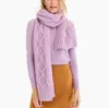 WOMEN'S 65/26/7/2 anti-pilling acrylic/nylon/wool/elastane CABLE KNITTED SCARF