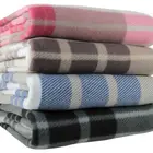hot sale cheap wholesale tartan polyester fleece throw blanket in bulk