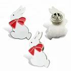 Fashion custom metal soft enamel rabbit pin badge wholesale lapel pin safety pin
