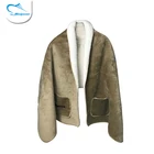 Cheap super soft composite knitted winter women fur wholesale blanket scarf shawl