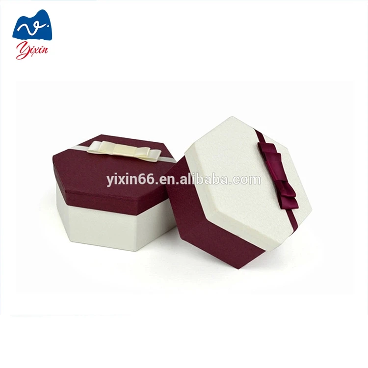 2015 new custom printed gift packaging box hexagon paper rigid