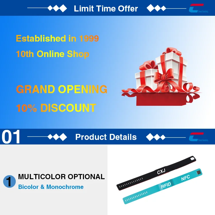swimming pool silicone rfid adjustable hf smart wristband