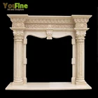 Hand Made Marble Fireplace Surround With Column