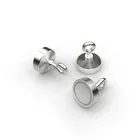 Super Strong shallow pot Neodymium Magnet with Eyelet hook , pulling force 39Lbs