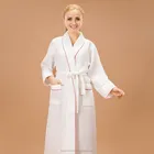 white shawl collar waffle robe / sexy women bathrobe /wholesale bahrobe