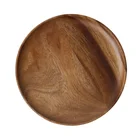 Wholesale acacia wooden round serving tray / plate / platters