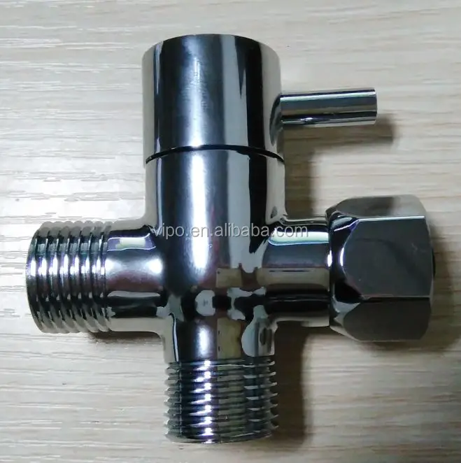 Latón dos tres vías Válvula de desvío, kit de ducha agua separada desviador de agua, M1/2 "-M1/2"-F1/2"